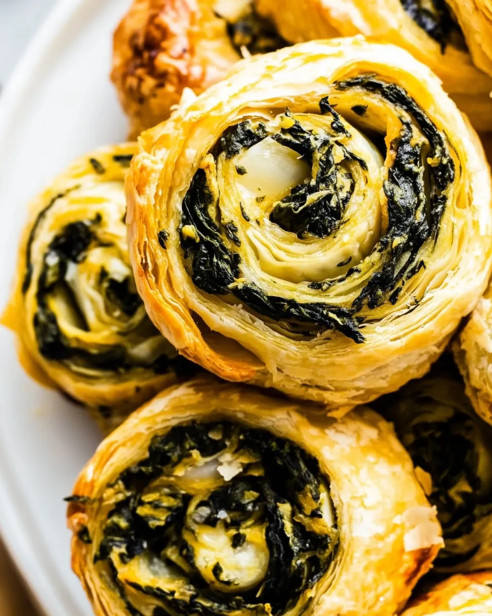 Homemade Spinach & Artichoke Puff Pastry Pinwheels photo
