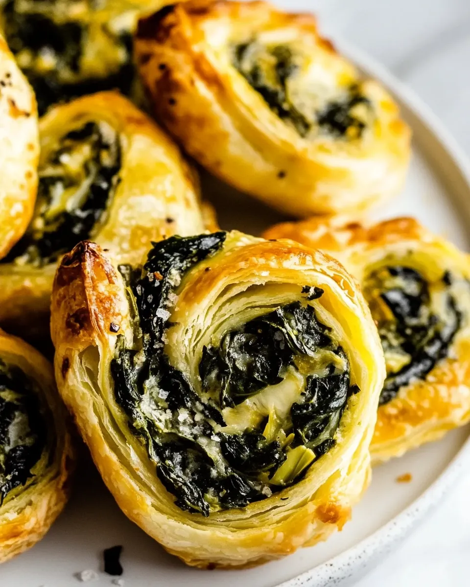 Classic Spinach & Artichoke Puff Pastry Pinwheels image