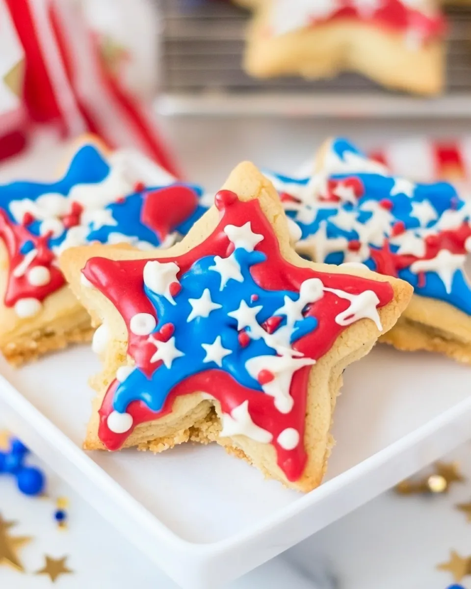 Easy Star-Shaped Red, White, and Blue Cookies picture