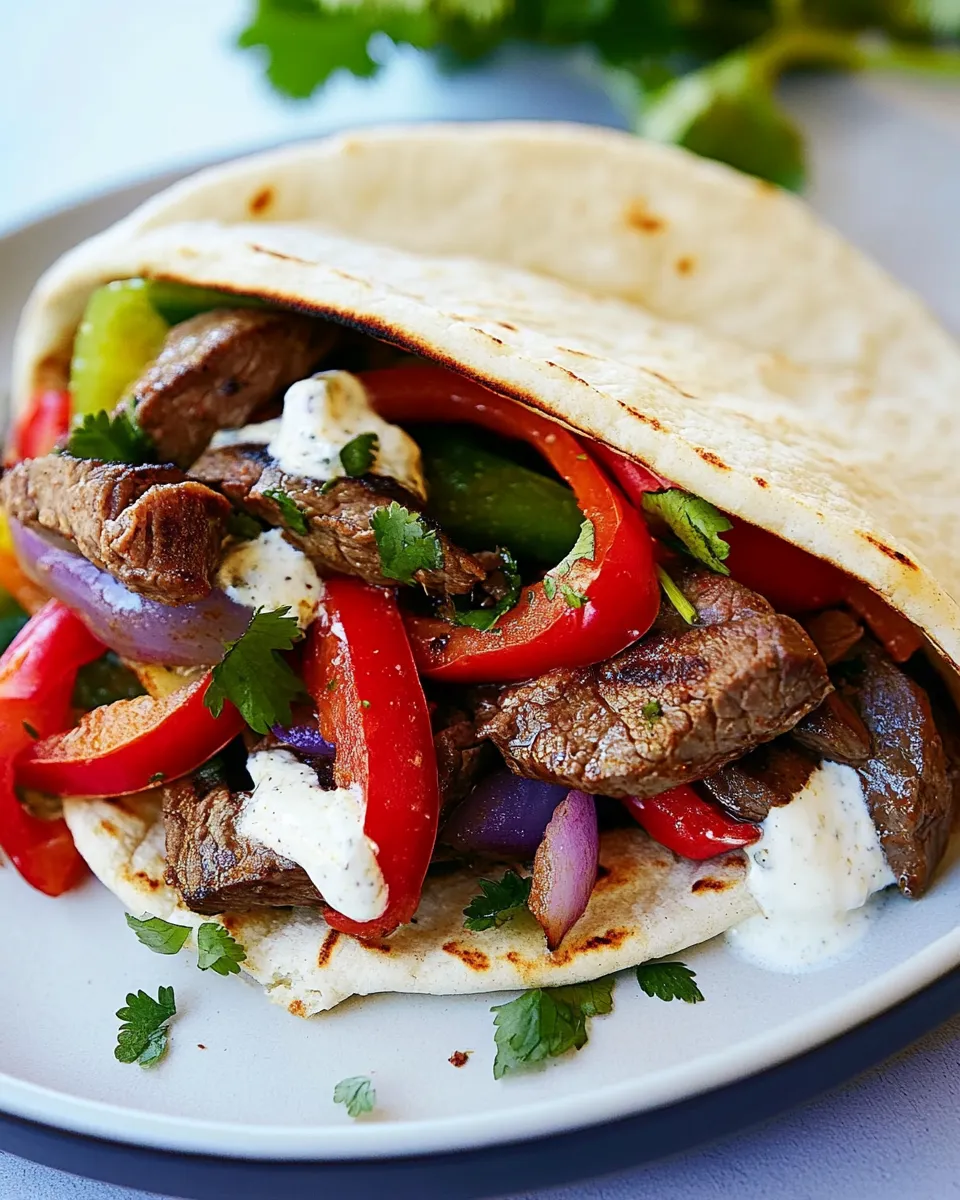 Delicious Steak Fajita Sandwiches shot