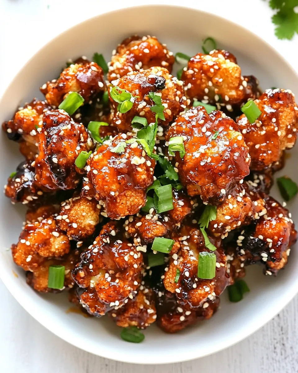 Delicious Sticky Honey Garlic Cauliflower Wings shot