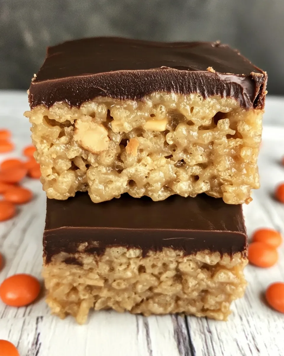 Homemade Stuffed Peanut Butter Rice Krispie Treats photo