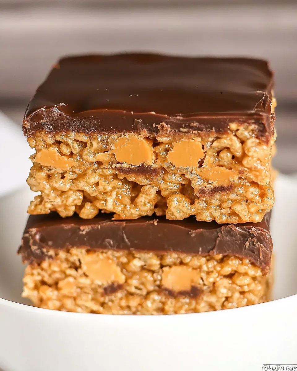 Delicious Stuffed Peanut Butter Rice Krispie Treats shot