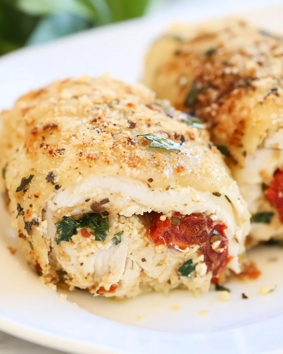 Easy Sun Dried Tomato and Cheese Stuffed Chicken Rollatini picture