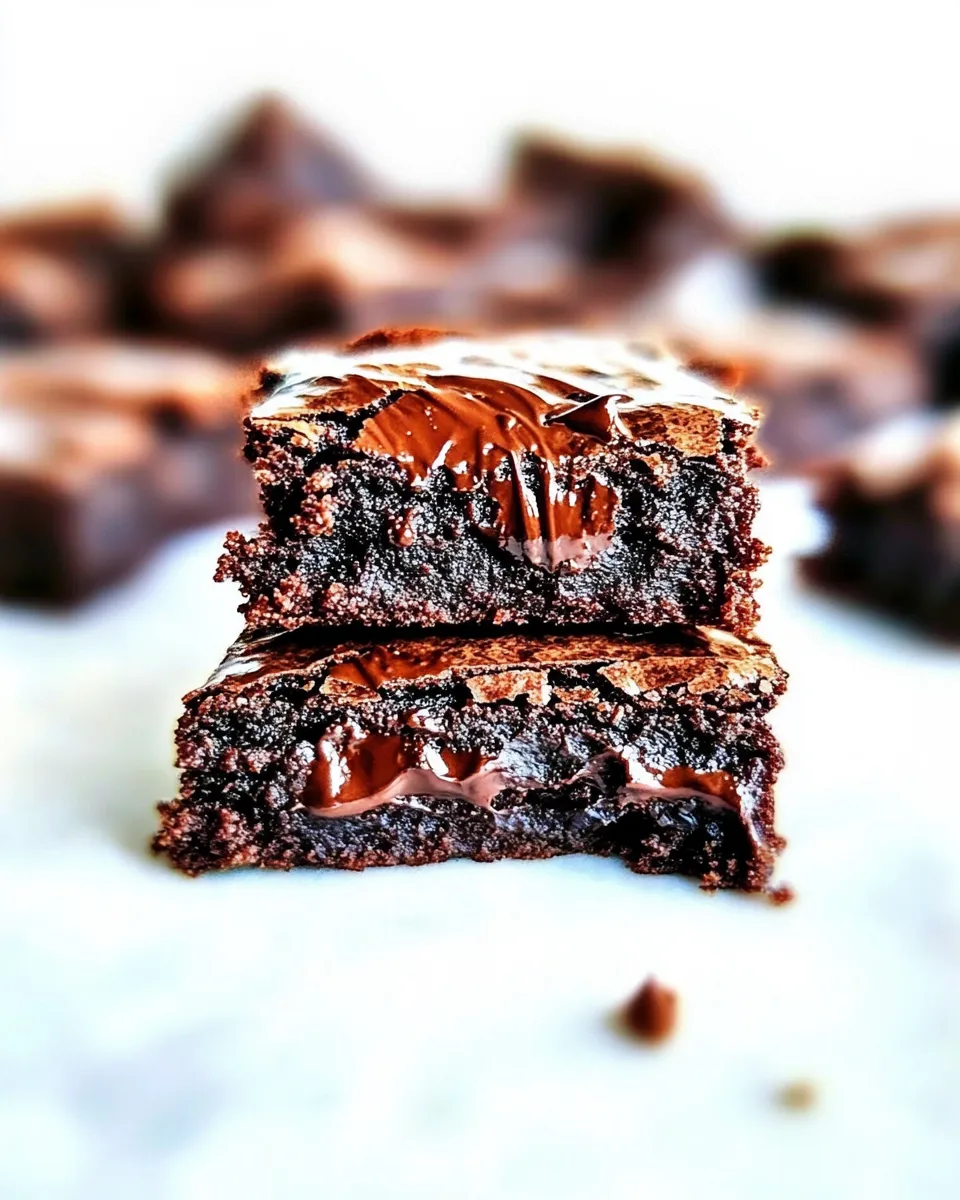 Delicious Super Moist & Fudgy Brownies with Chocolate Ganache shot