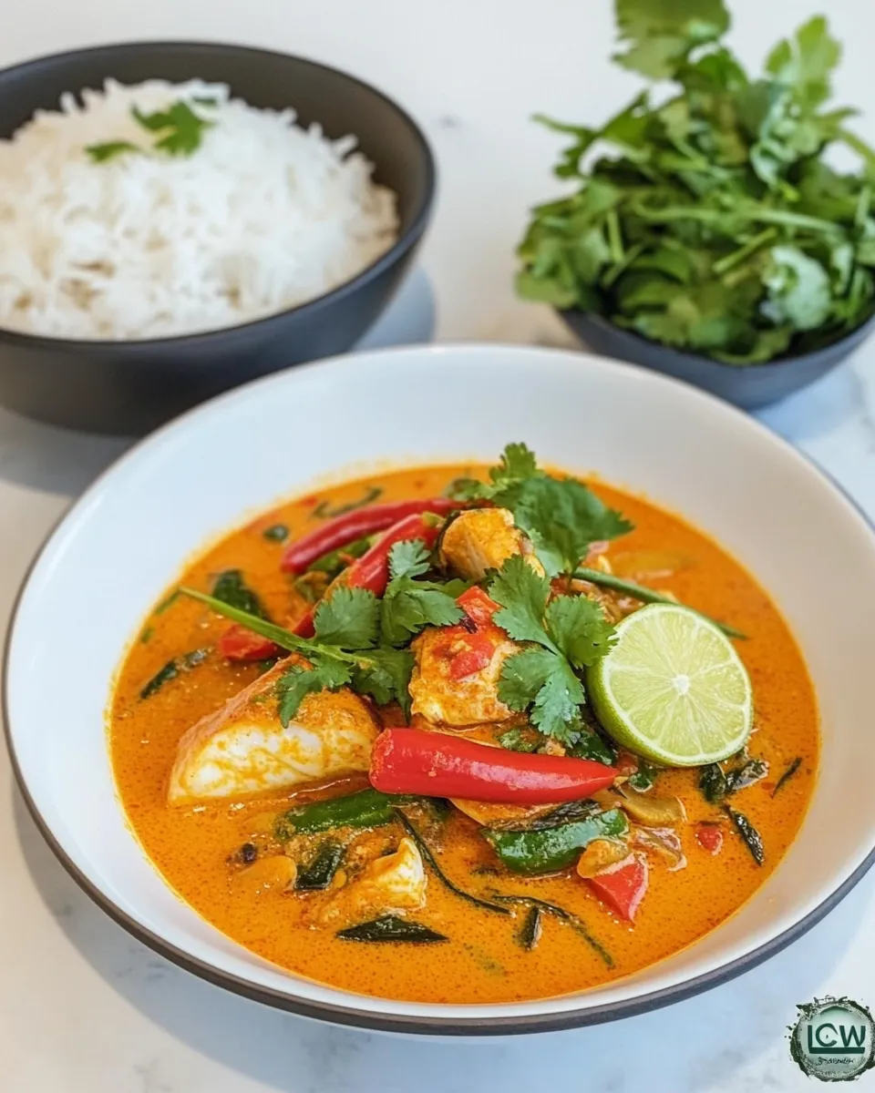Delicious Thai Fish Curry shot