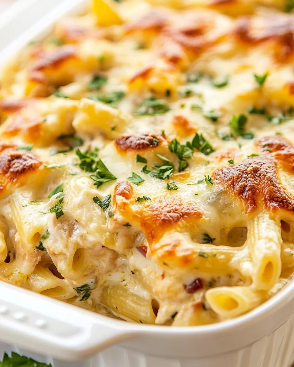 Homemade Three Cheese Chicken Penne Florentine recipe photo