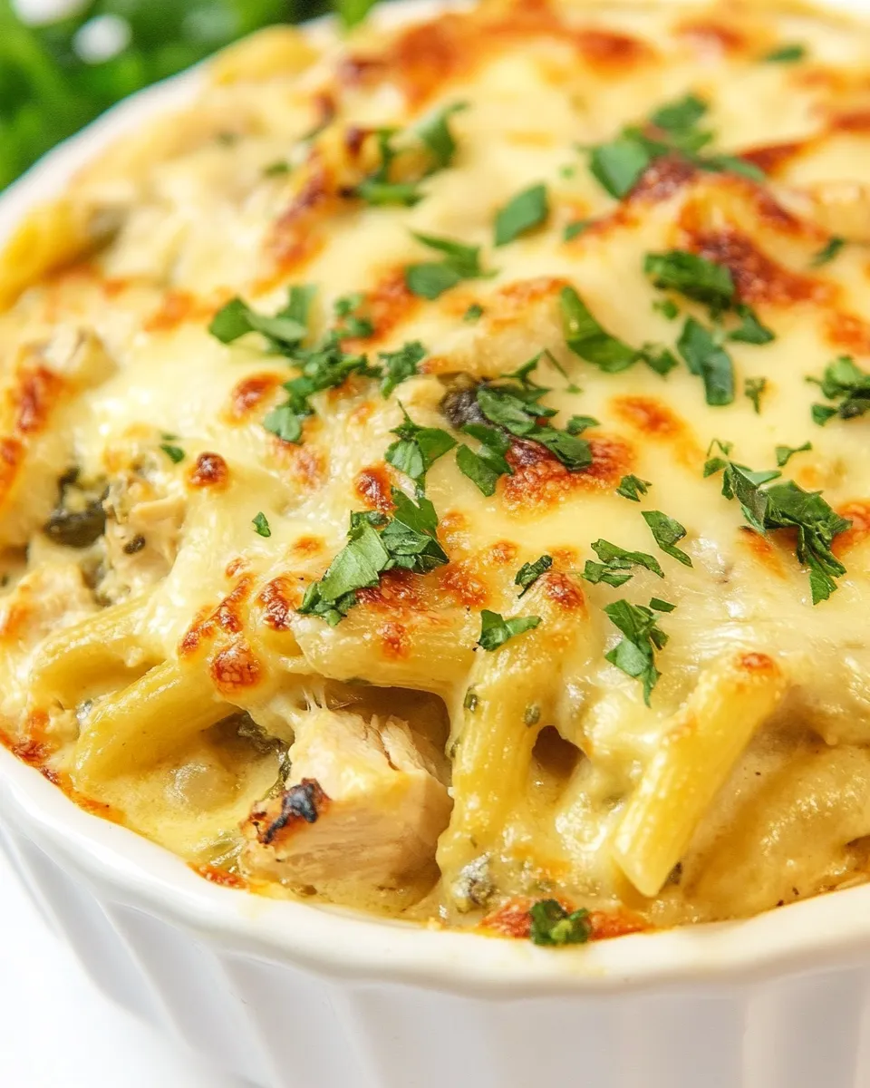 Easy Three Cheese Chicken Penne Florentine picture