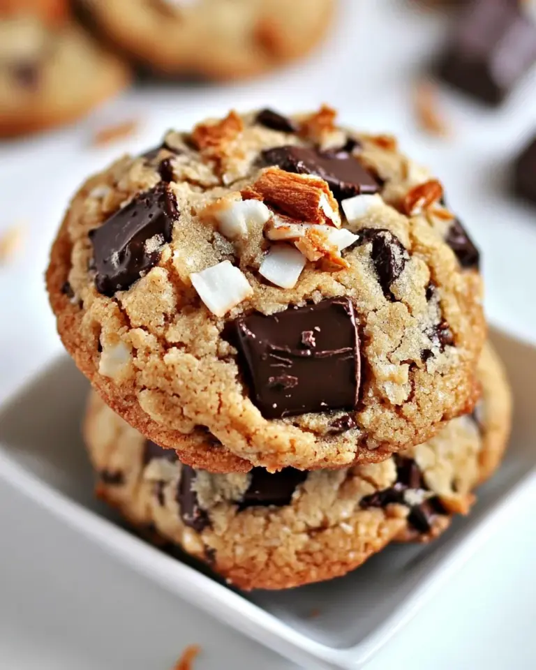 Homemade Toasted Coconut and Dark Chocolate Chunk Cookies photo