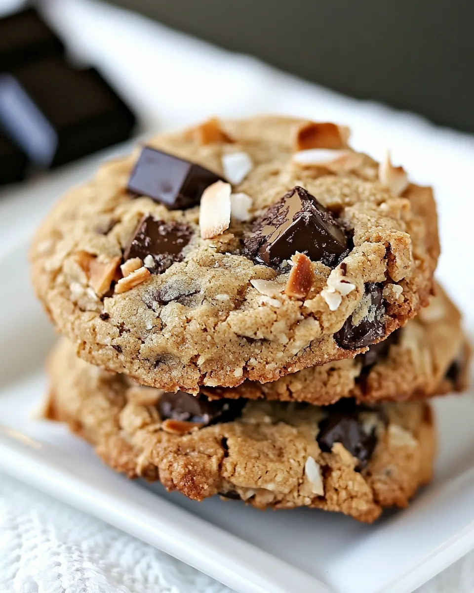 Classic Toasted Coconut and Dark Chocolate Chunk Cookies image