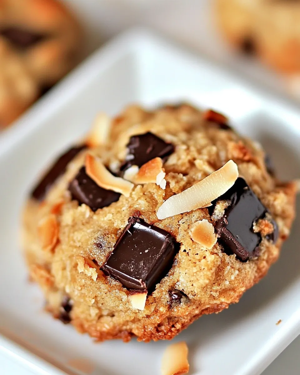 Delicious Toasted Coconut and Dark Chocolate Chunk Cookies shot