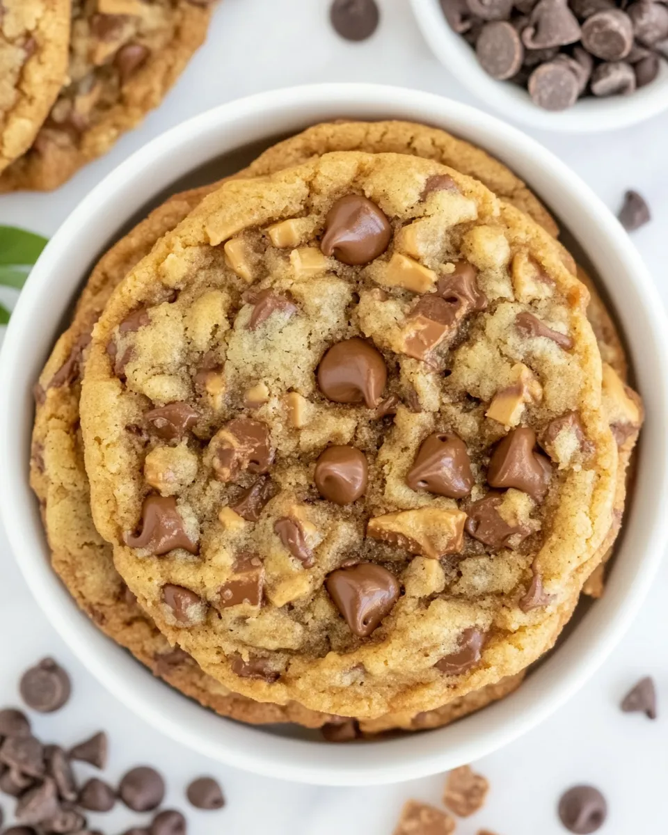 Delicious Toffee Chocolate Chip Cookies (With Toffee Bits!) shot
