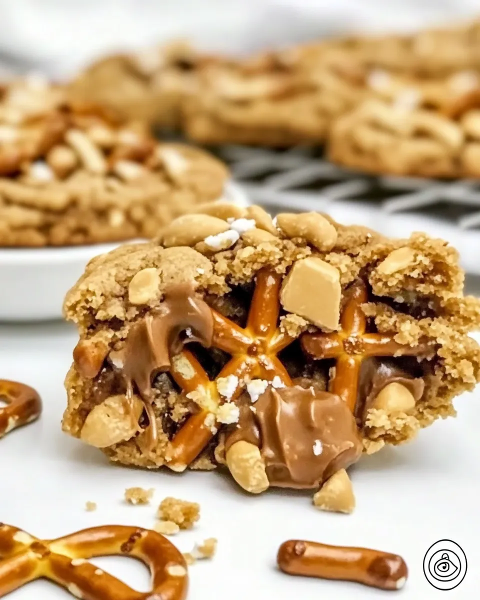 Homemade Toffee Peanut Butter Pretzel Cookies photo