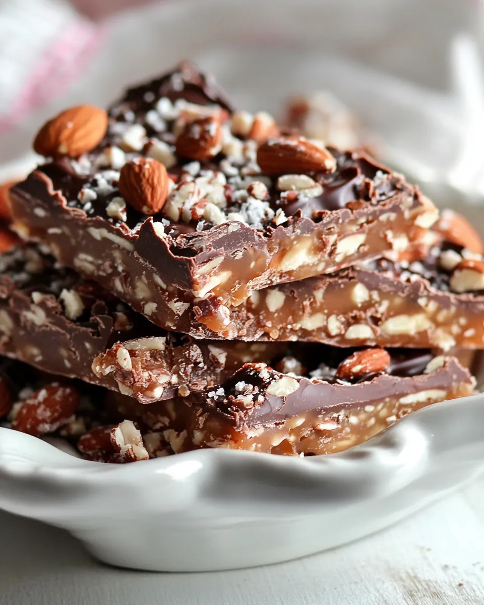 Easy Toffee with Chocolate, Almonds and Pecans picture