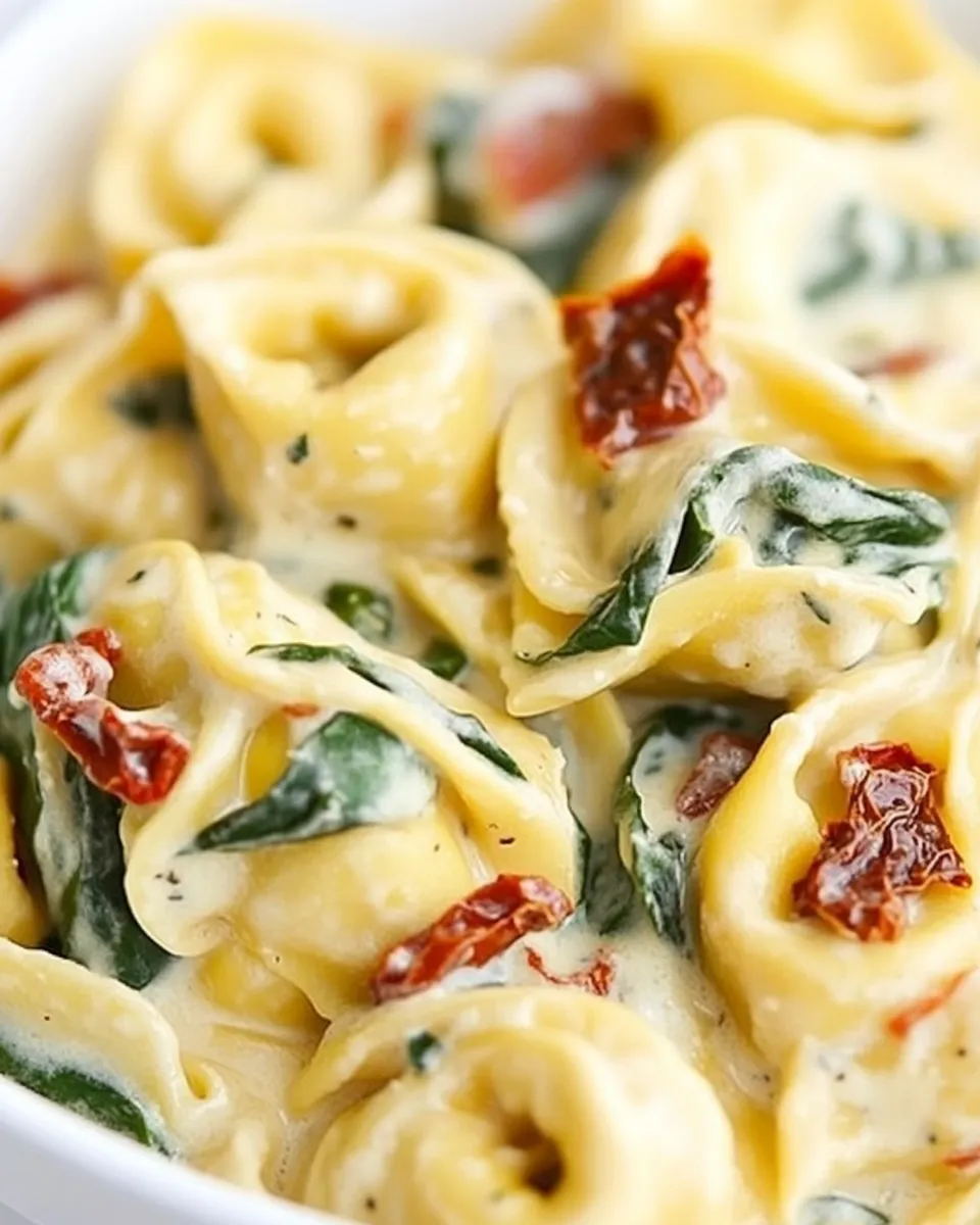 Easy Tortellini in Parmesan Cream Sauce with Spinach and Sun-Dried Tomatoes picture