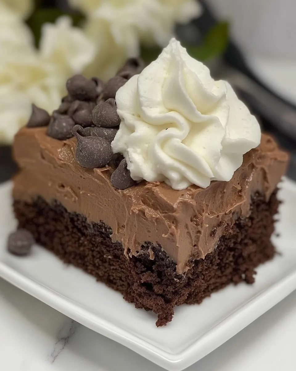 Homemade Triple Chocolate Poke Cake photo