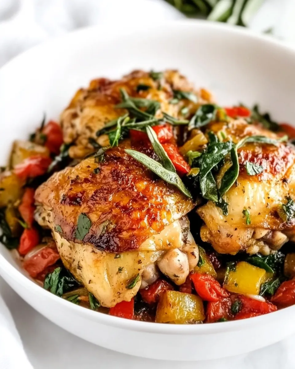 Classic Tuscan Chicken Thigh Skillet image