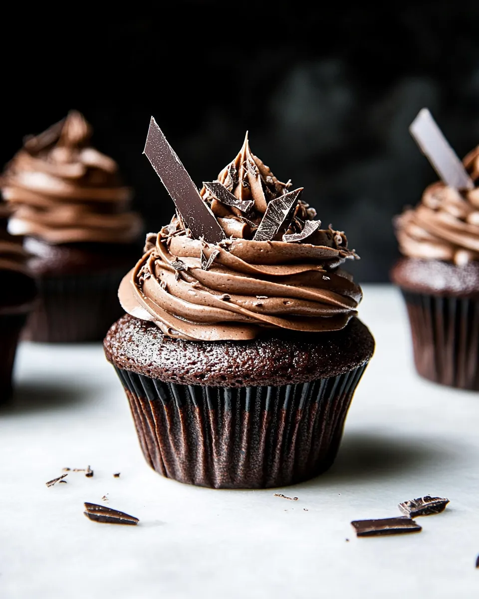 Homemade Ultimate Chocolate Cupcakes with Chocolate Cloud Frosting photo