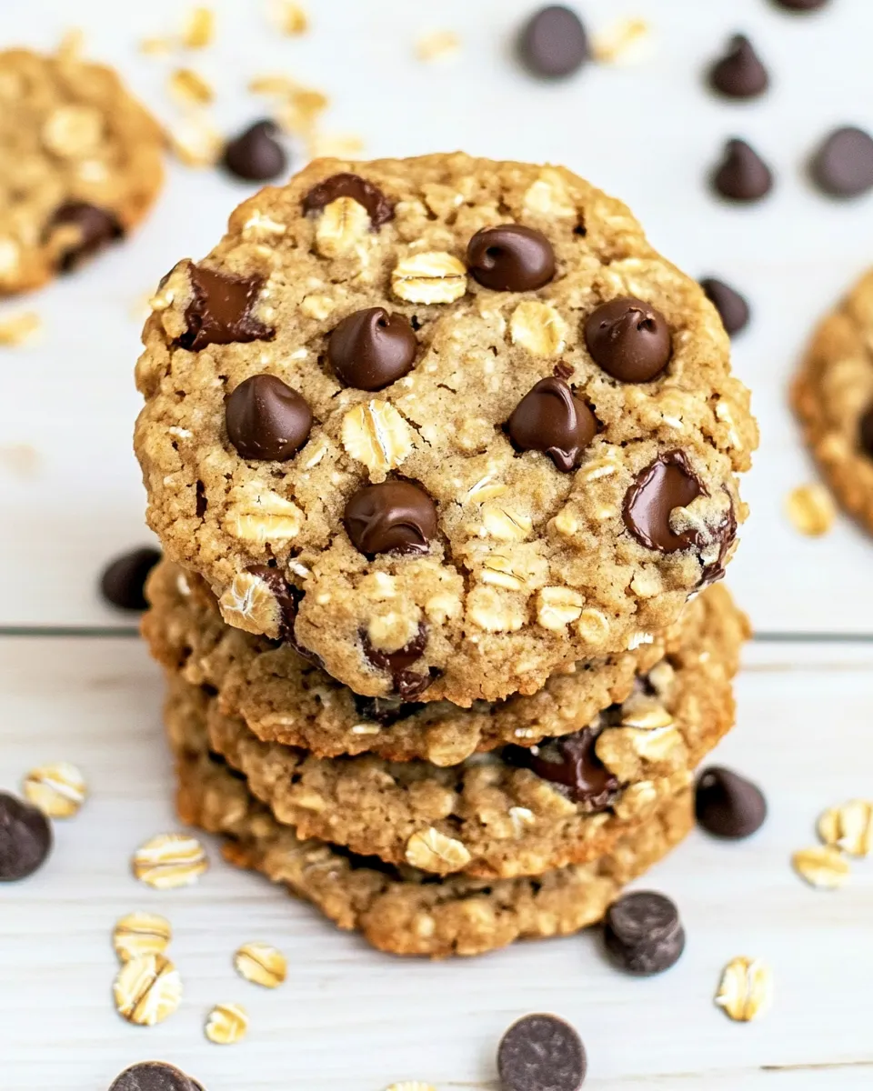 Homemade Vegan Oatmeal Chocolate Chip Cookies recipe image