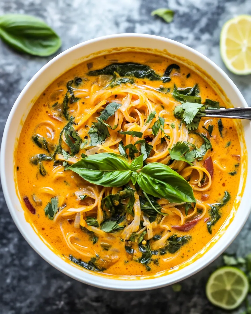Delicious Vegan Thai Lemongrass Coconut Curry Soup shot