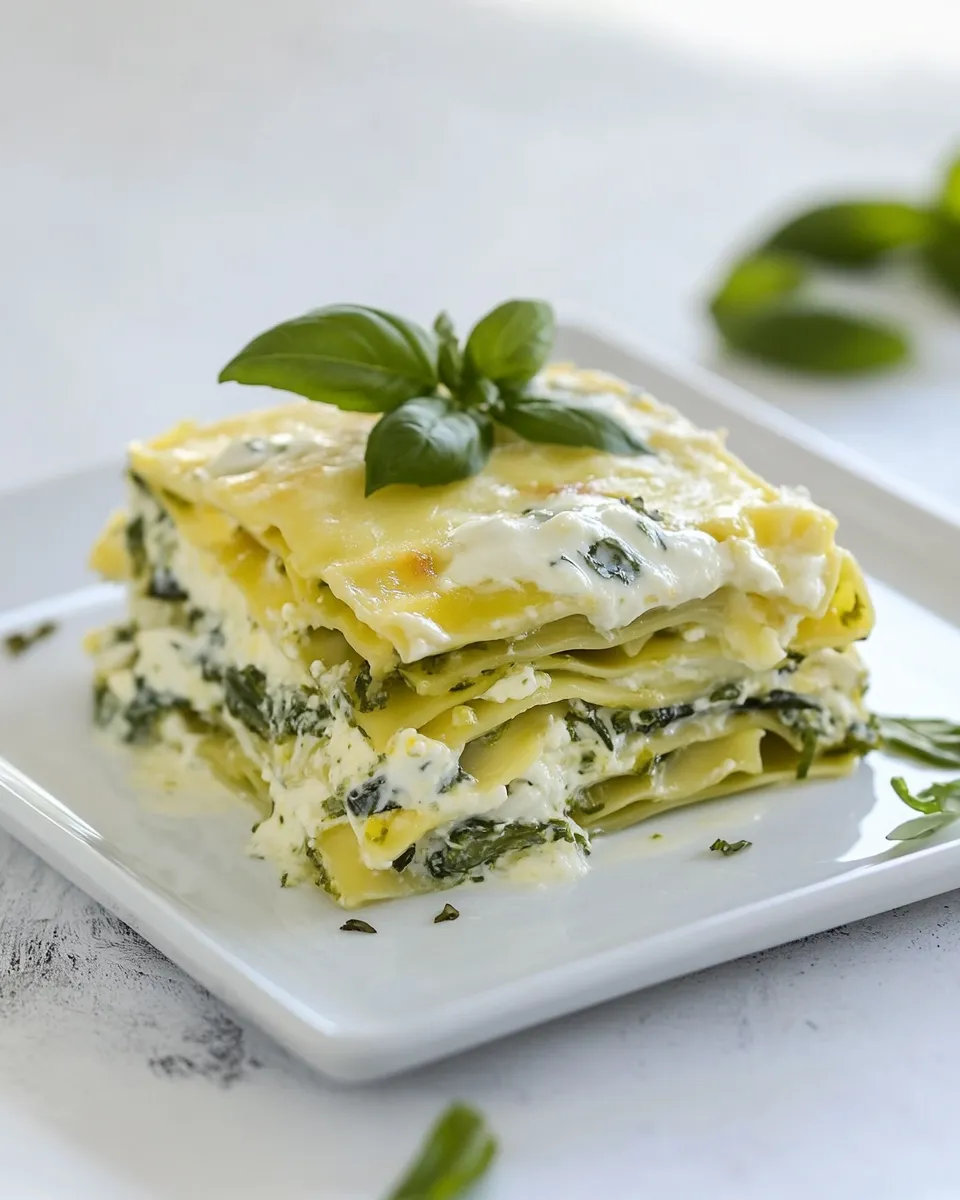 Delicious Vegetarian Lasagna with No-Cook White Sauce shot