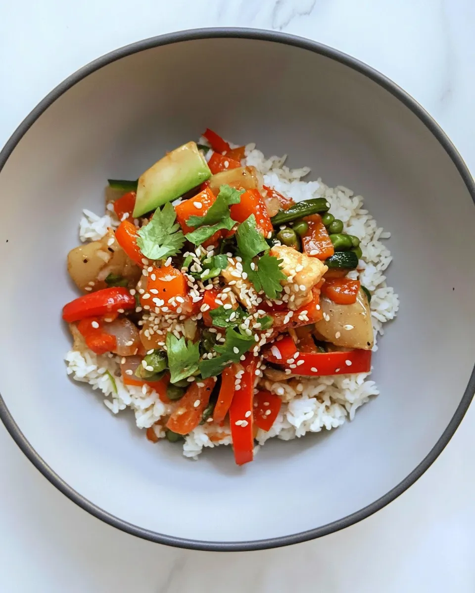 Classic Veggie Stir Fry With Rice image