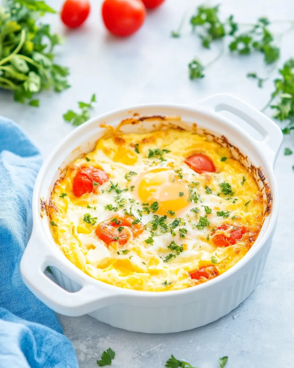 Classic White Cheddar and Dijon Baked Eggs shot
