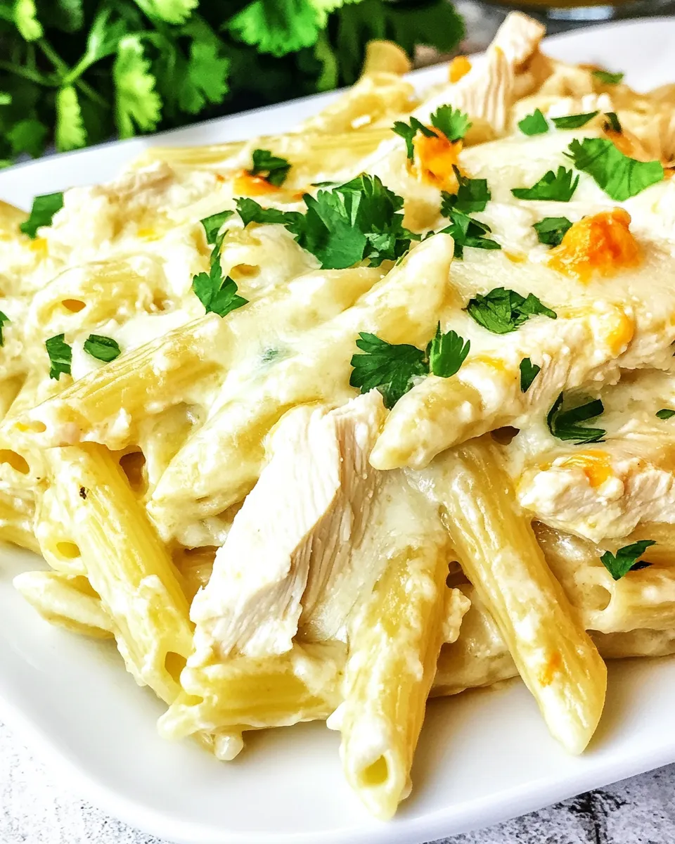 Quick White Chicken Enchilada Pasta picture