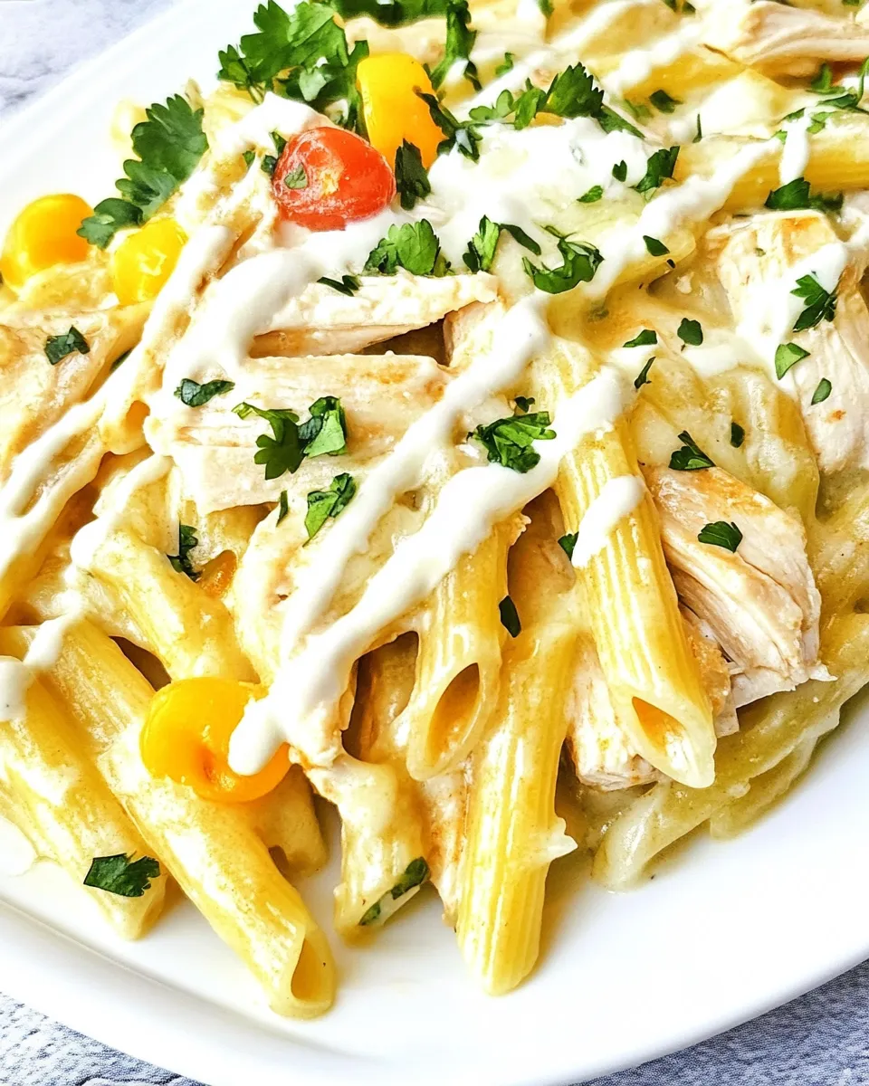 Best White Chicken Enchilada Pasta shot