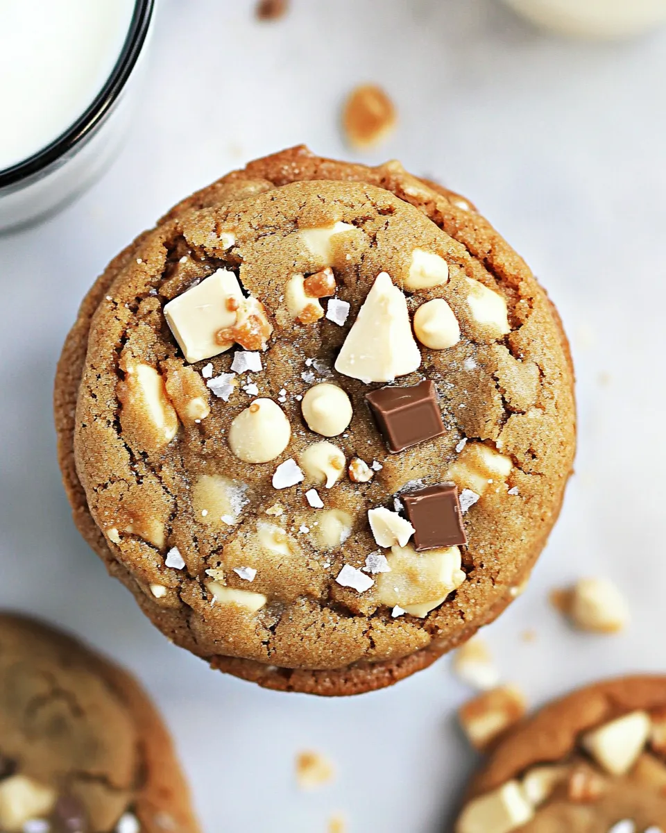 Delicious White Chocolate Toffee Brown Butter Cookies shot