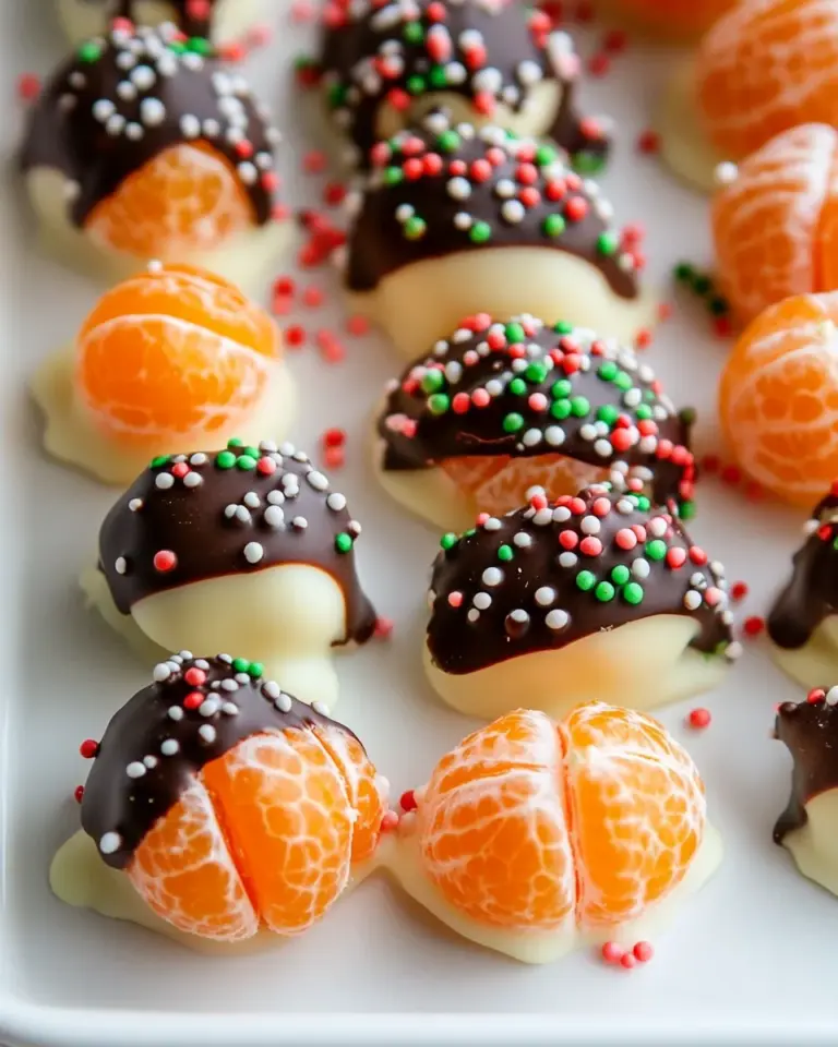 Homemade White Chocolate and Chocolate Dipped Mandarin Oranges photo