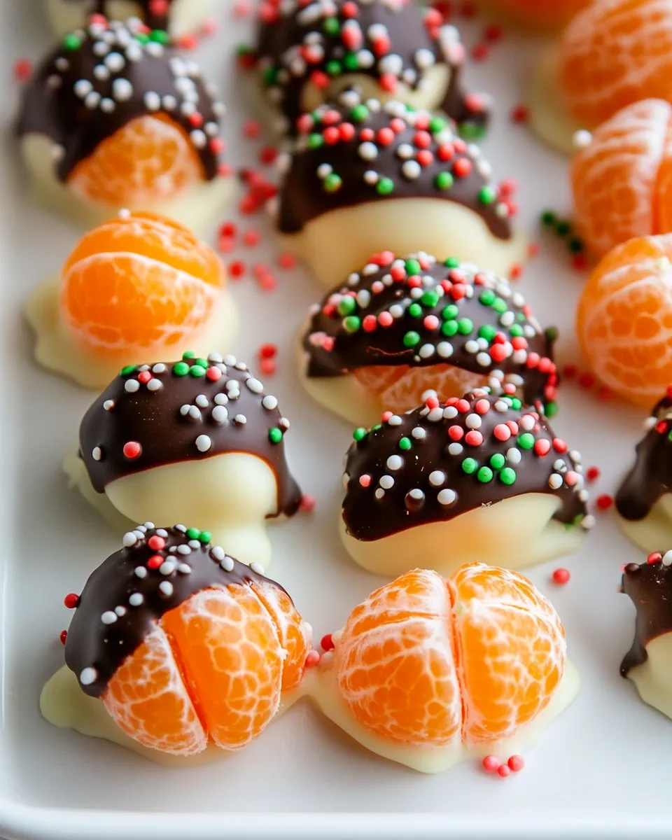 Homemade White Chocolate and Chocolate Dipped Mandarin Oranges photo