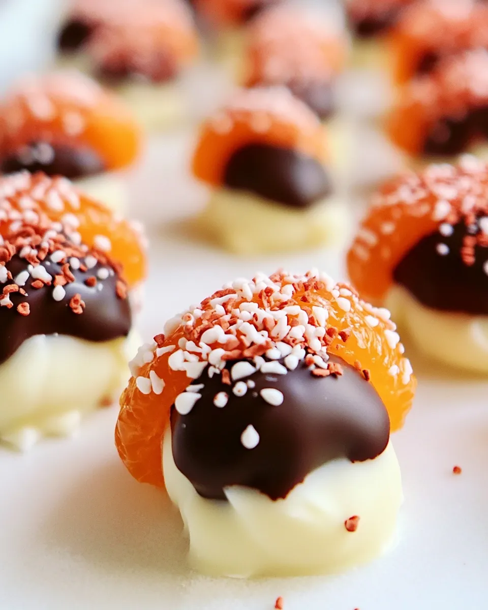 Classic White Chocolate and Chocolate Dipped Mandarin Oranges image