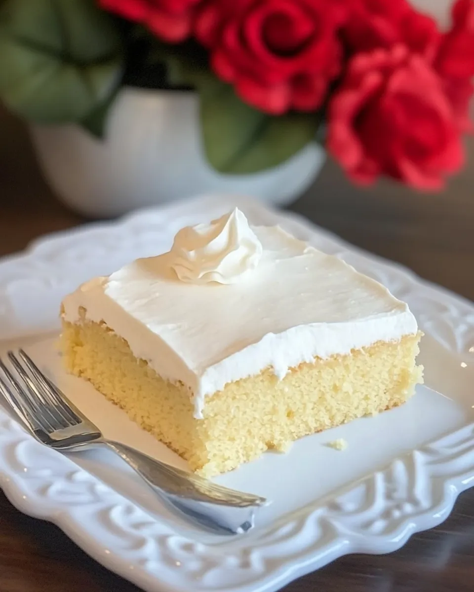 Delicious White Sheet Cake shot