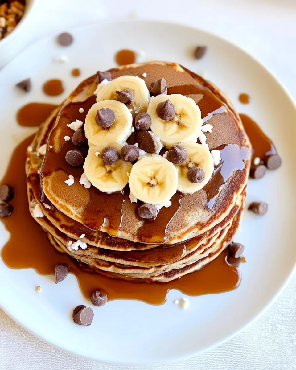 Homemade Whole Wheat Choc Chip Banana Bread Pancakes photo