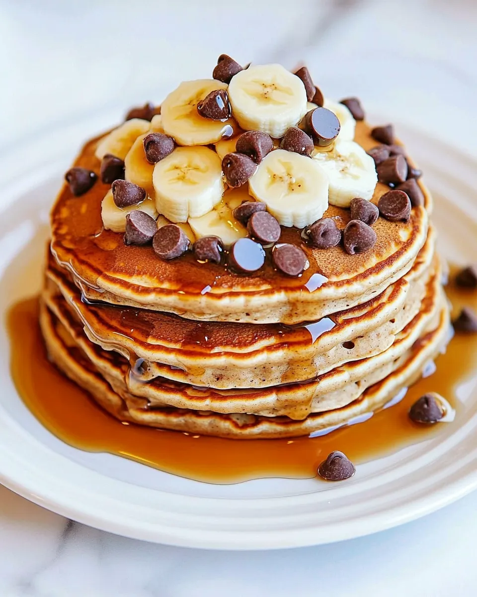 Classic Whole Wheat Choc Chip Banana Bread Pancakes image