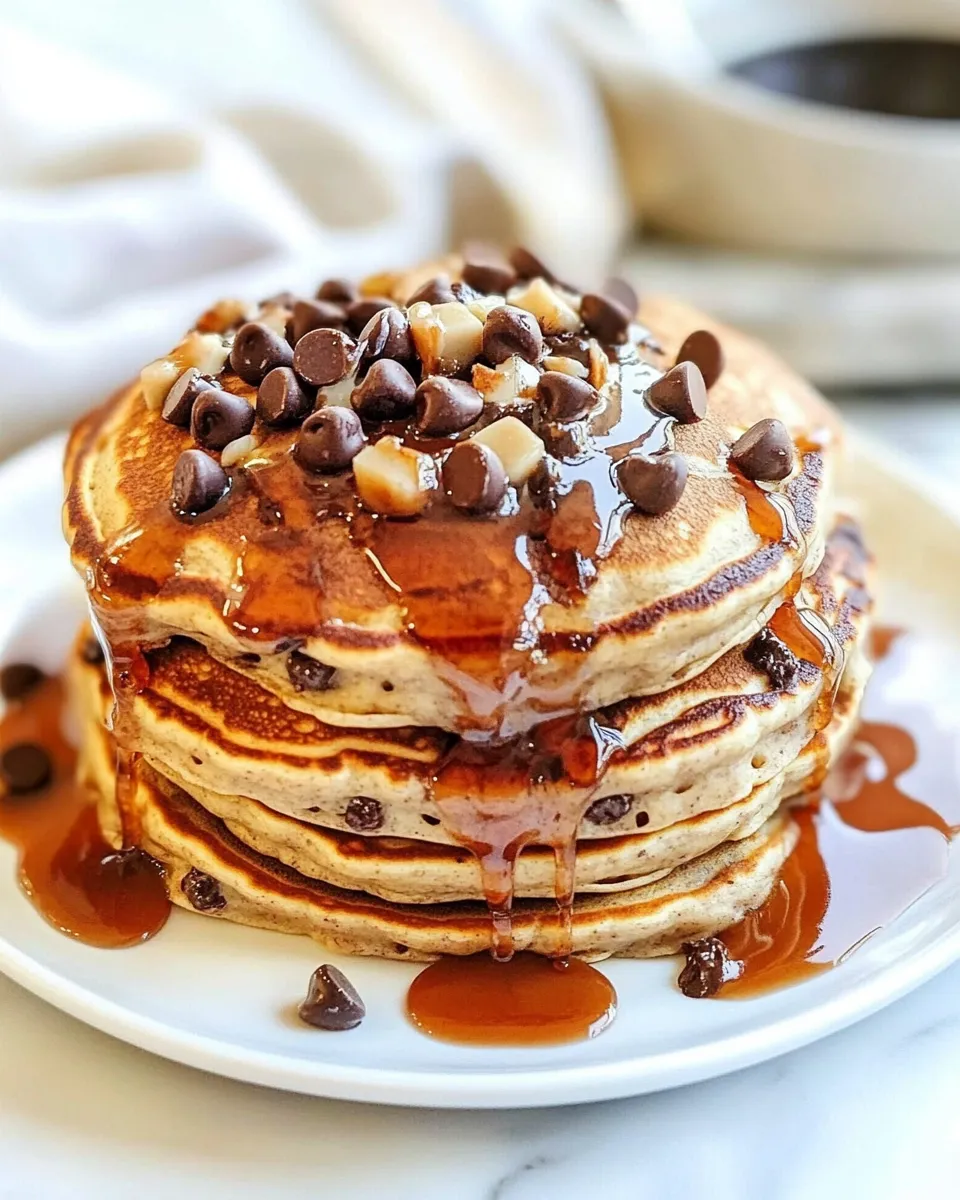 Delicious Whole Wheat Choc Chip Banana Bread Pancakes shot