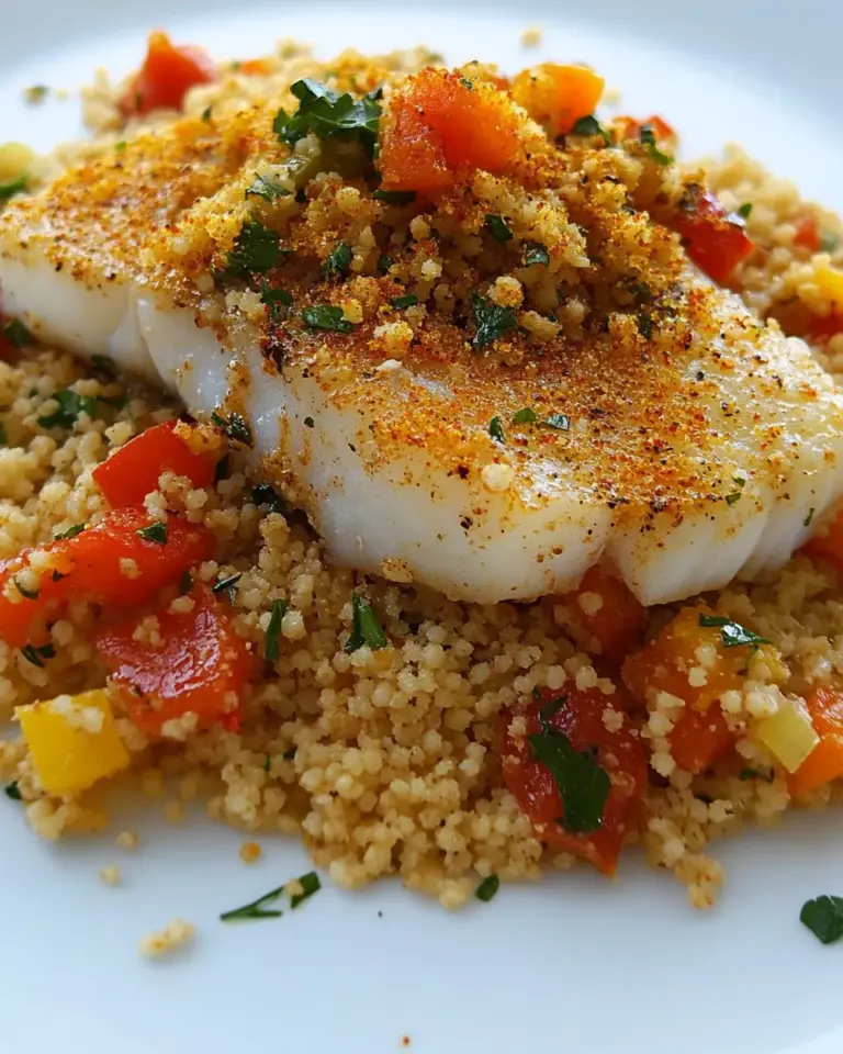 Homemade Wild Caught Cod with Moroccan Couscous photo