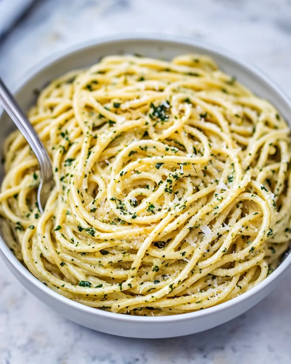 Delicious 10-Minute Creamy, Buttery Herbed Bucatini. image
