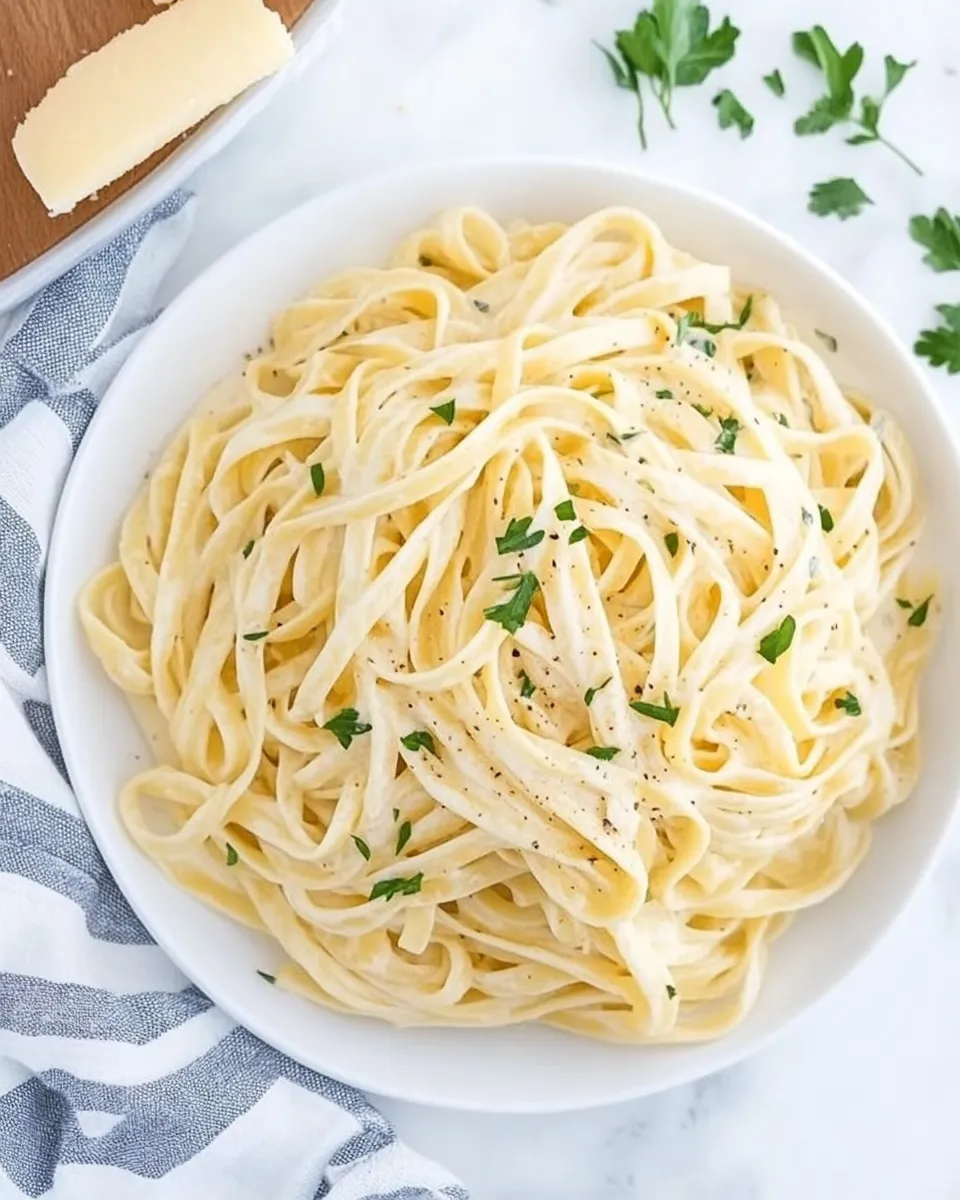 Quick 15-Minute Fettuccine with Light Alfredo Sauce image