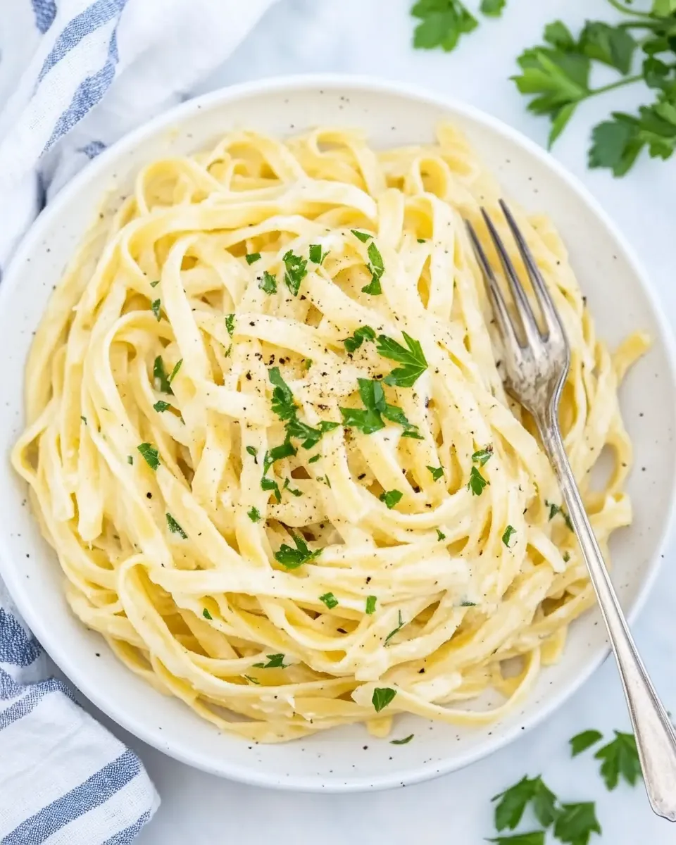 Delicious 15-Minute Fettuccine with Light Alfredo Sauce recipe photo