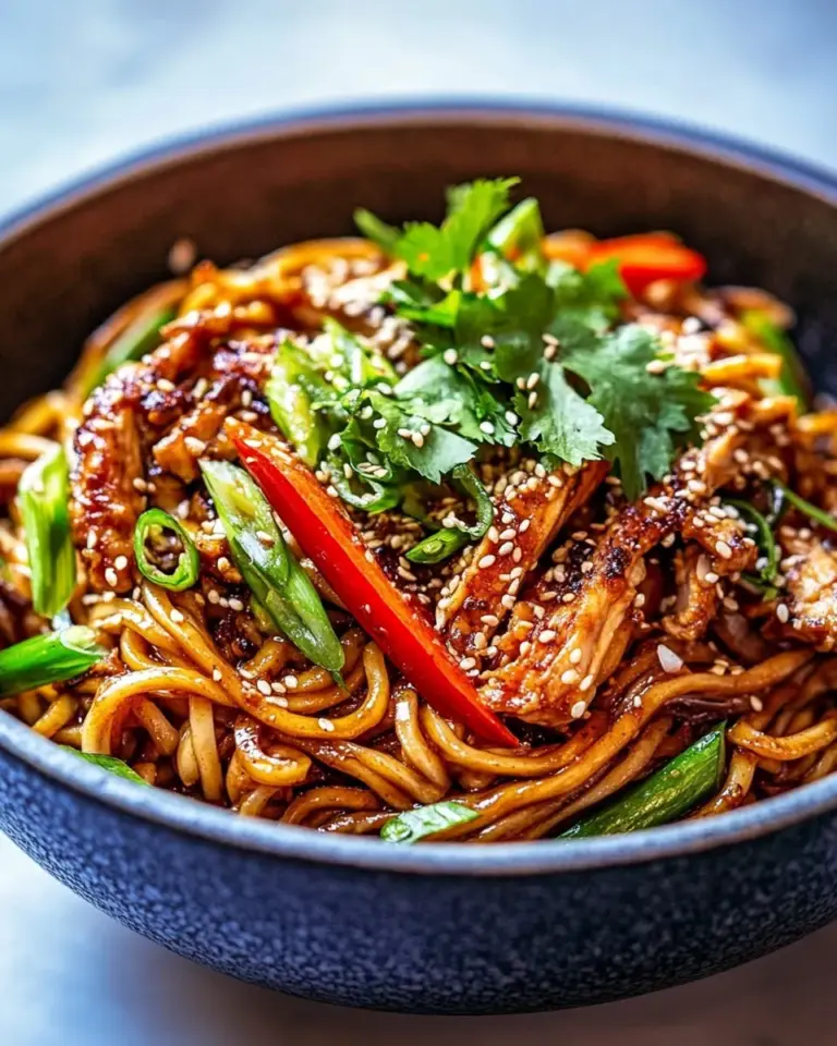 Easy 20 Minute Honey Garlic Chicken Udon Noodles. recipe photo