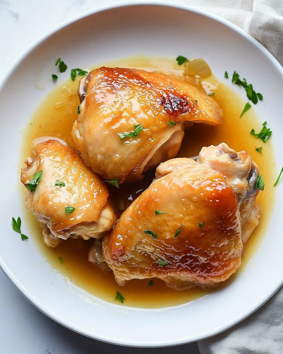 Classic 3-Ingredient Braised Chicken Thighs: Boneless, Skinless Thighs Cook Up Quick and Easy dish photo