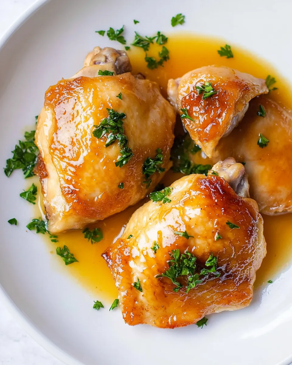 Easy 3-Ingredient Braised Chicken Thighs: Boneless, Skinless Thighs Cook Up Quick and Easy food shot