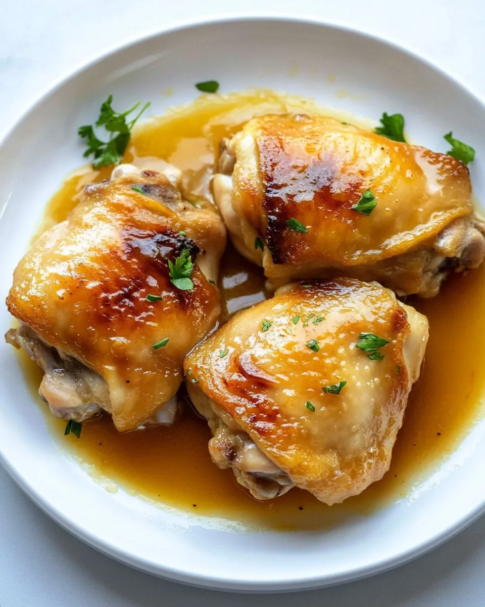 Delicious 3-Ingredient Braised Chicken Thighs: Boneless, Skinless Thighs Cook Up Quick and Easy plate image