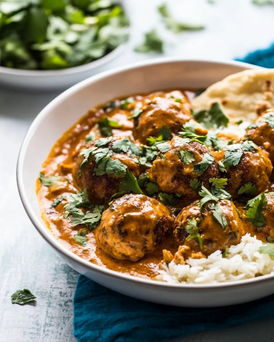 Easy 30 Minute Butter Chicken Meatballs. food shot