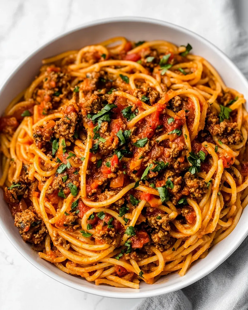 Best 30 Minute Taco Spaghetti shot