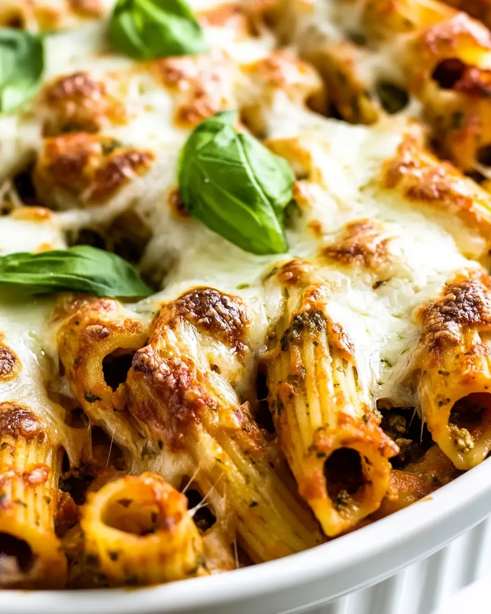 Classic 4 Ingredient Pesto Baked Rigatoni Recipe recipe photo