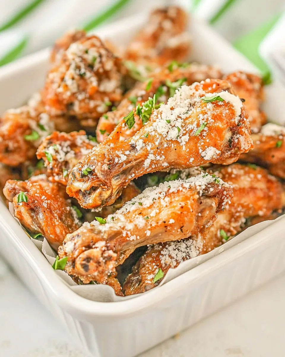 Delicious Air-Fryer Garlic And Parmesan Chicken Wings image