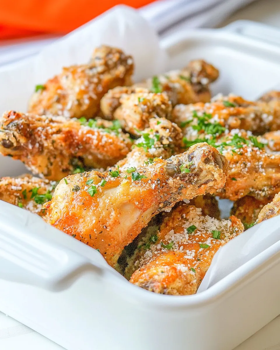 Savory Air-Fryer Garlic And Parmesan Chicken Wings shot